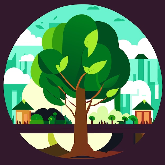 Tree Planting Vector Art EcoConscious Flat Design Collection