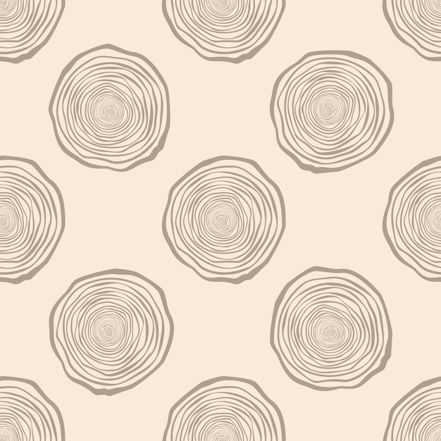 Vector tree rings seamless vector pattern