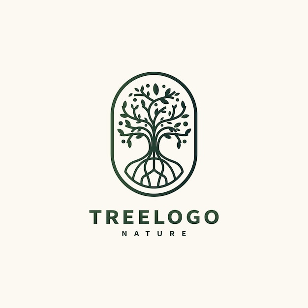 Tree and root icon logo design in a isolated for garden plant emblem