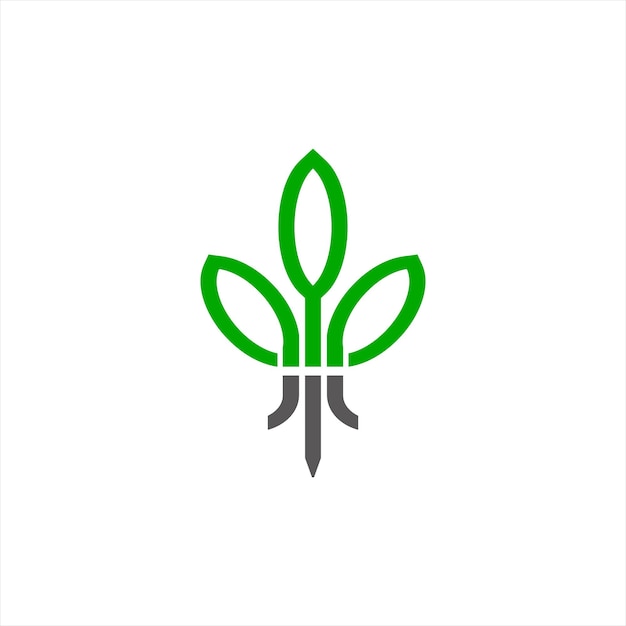 木の根と葉のロゴデザイン植物の人々は自然