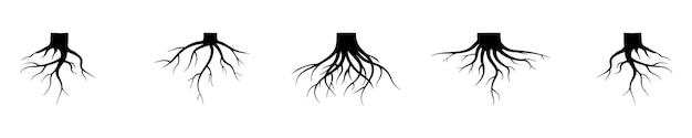 Tree roots vector icon illustration design template