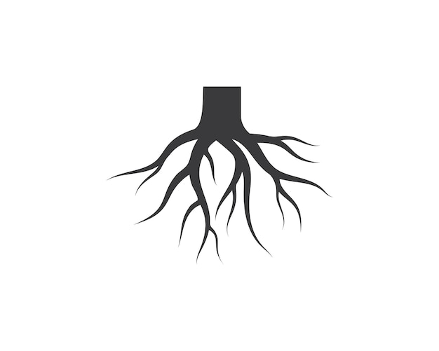 Шаблон дизайна векторной иконки корней дерева