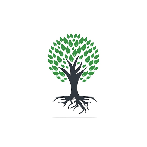 木の根のベクトルのロゴの設計