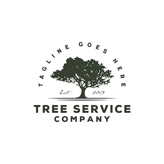 Logo di servizio albero / paesaggio residenziale vintage