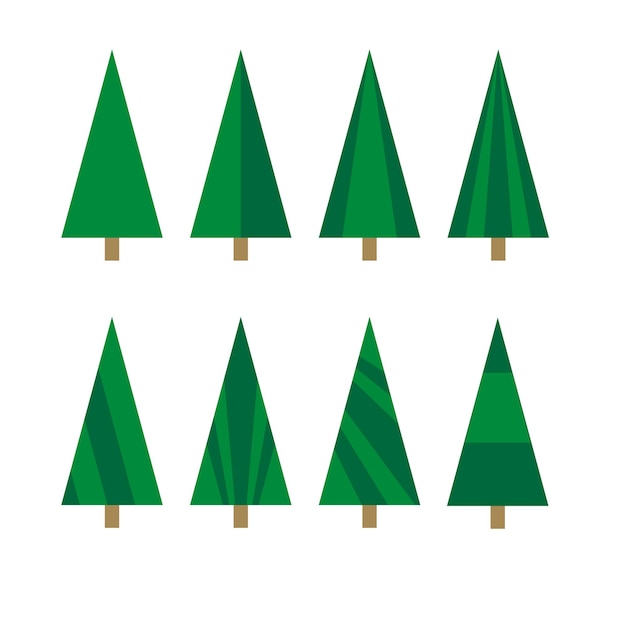 Tree set of abstract geometric christmas trees