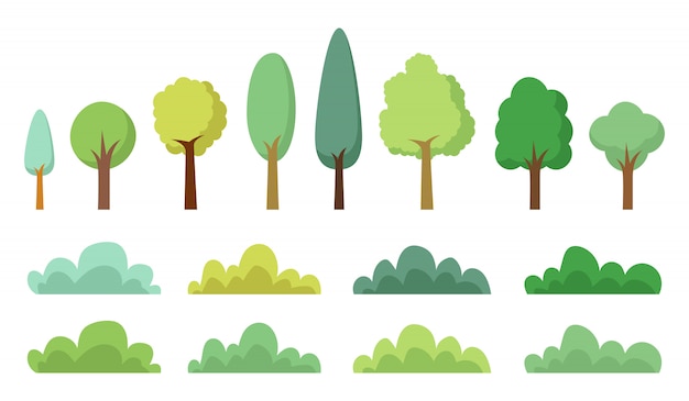 Vector tree set   illustration  on white background