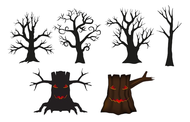 Tree set for object halloween day