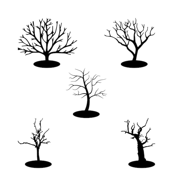 Tree shiloutte tree illustrations vector tree black tree