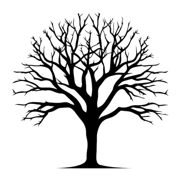 Vector tree silhouette clipart on a white background