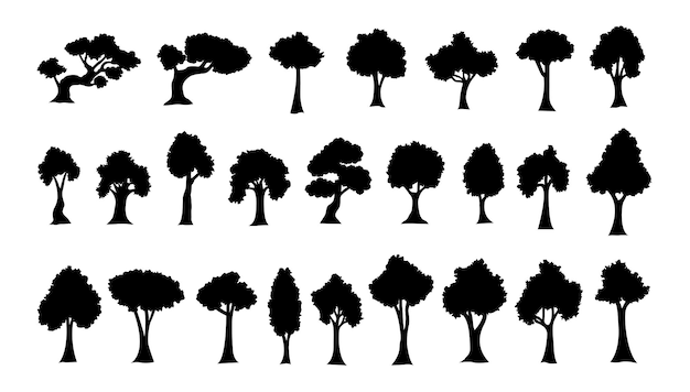 Tree Silhouette Collection Vector Illustration