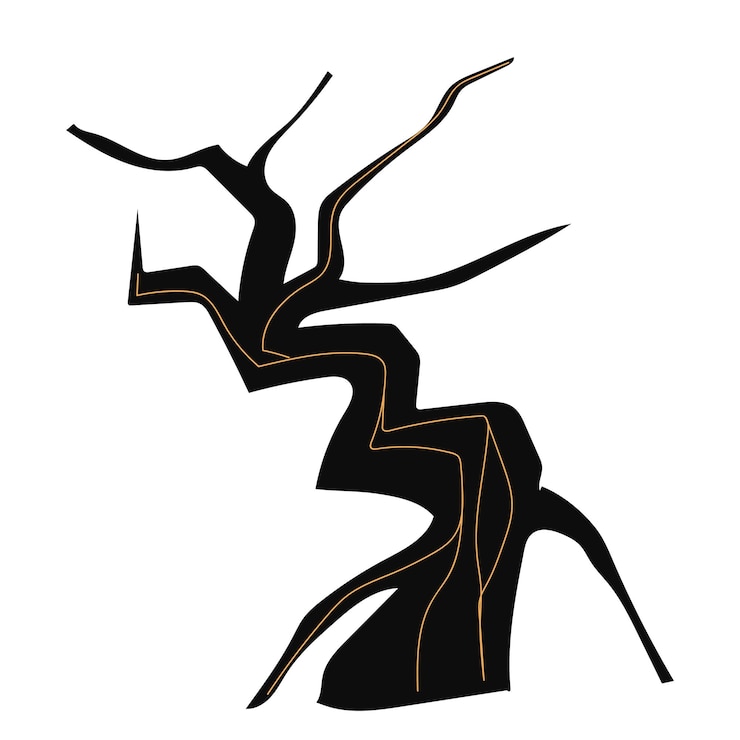Vector tree silhouette design leafless plant illustration nature vector background