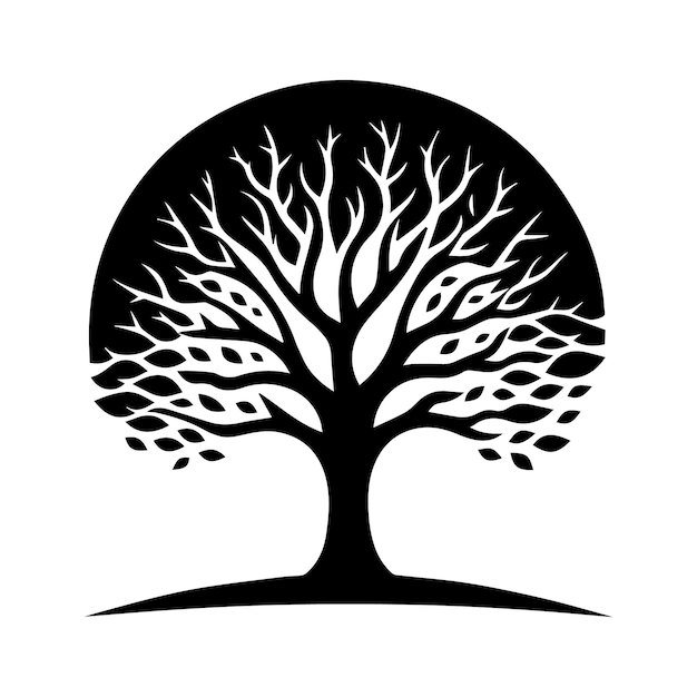 Vector tree silhouette editable vector illustration isolated over white background