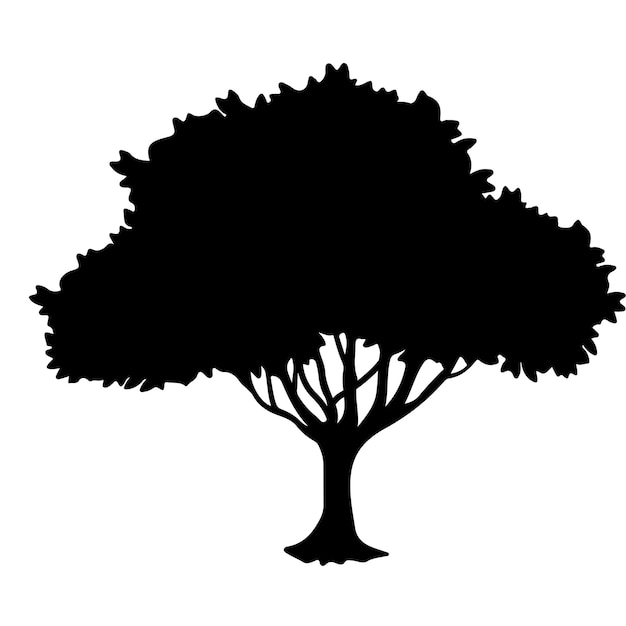 Vector tree silhouette free vector