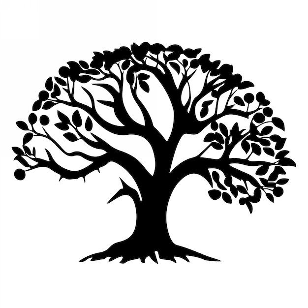 Vector tree silhouette handdrawn isolated vector illustrations