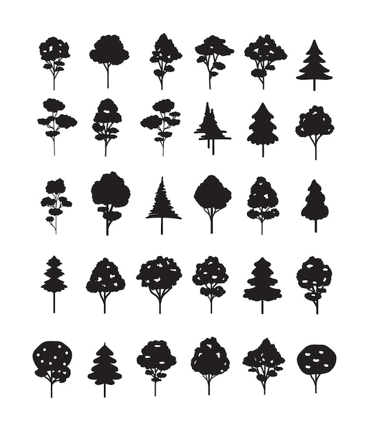 Tree Silhouette Illustration Vector Collection