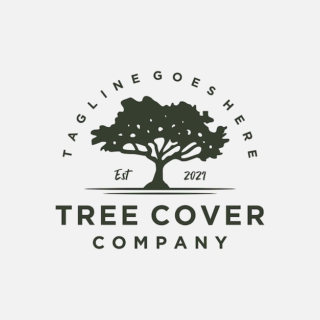 The tree or silhouette logo design template