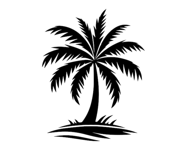 나무 실루 터 아이콘 그래픽 로고 디자인