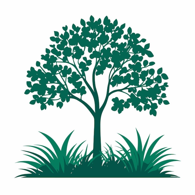 Tree silhouette vector illustration flat design