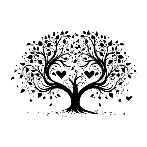 Vector tree silhouette vector illustration