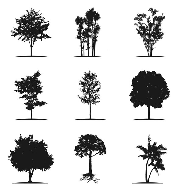 Vector tree silhouette vector tree illustration