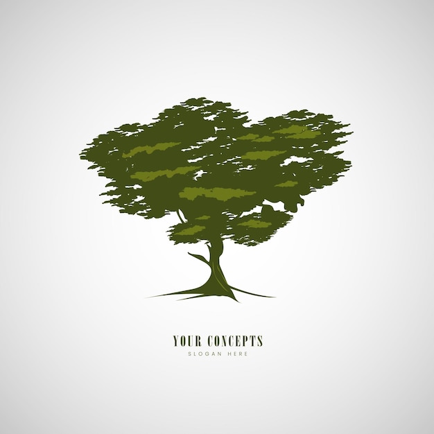 A Tree silhouettes sketch design on white background in nature illustration design