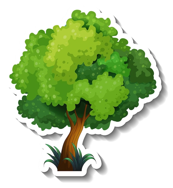 Vector tree sticker on white background