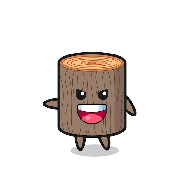 Tree stump cartoon with very excited pose cute design