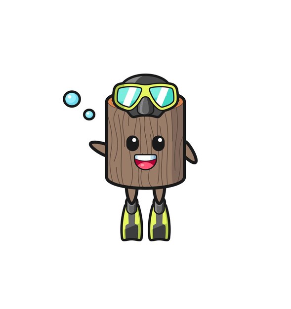 Vector the tree stump diver cartoon character