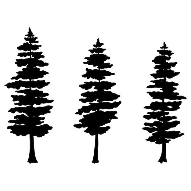 Vector tree templates spruce, forest