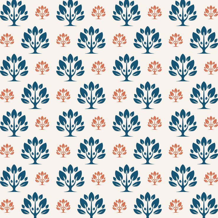 Vector tree trendy abstract seamless pattern vector illustration abstract background
