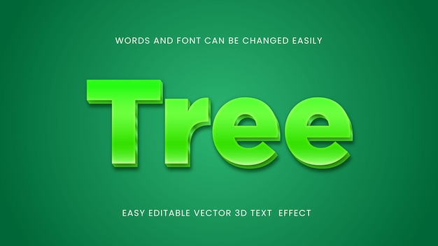 Tree vector editable text effect design