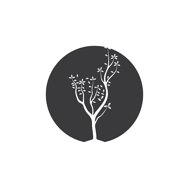 Tree Vector hand drawn illustration of Olive tree vector design template