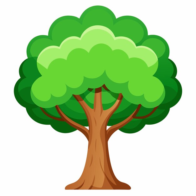 Vector tree vector illustration clipart cartoon style png on white background