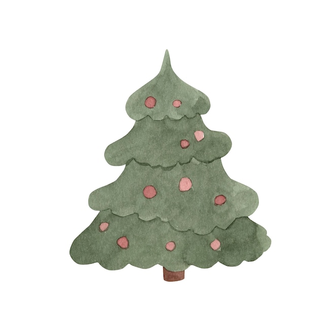 Tree watercolor illustration for kids