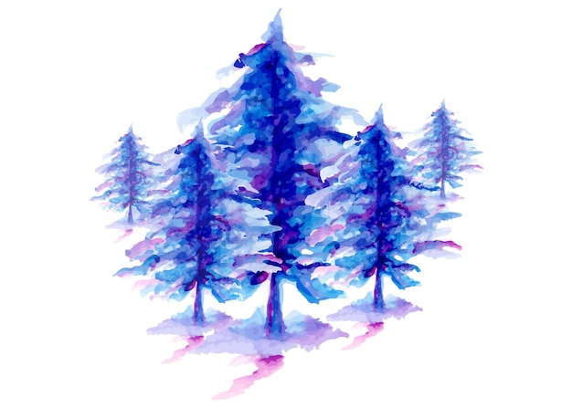 Tree watercolor landscape