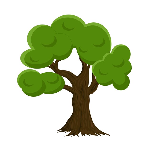Vector tree on white background