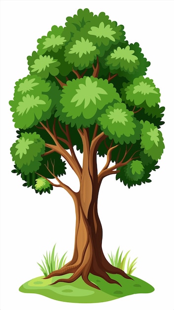 Vector a tree with a big green leaf on it