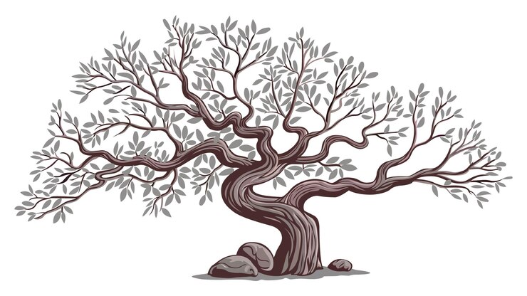 Vector a tree with branches and leaves