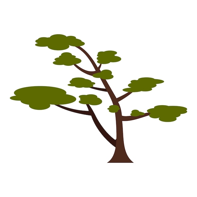 Tree with crown icon Flat illustration of tree with crown vector icon for web