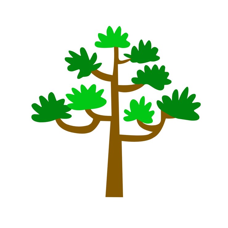 Vector a tree with green leaves clipart illustration