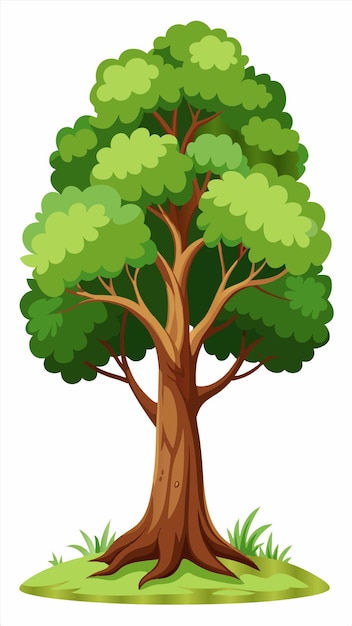 Vector a tree with green leaves on it