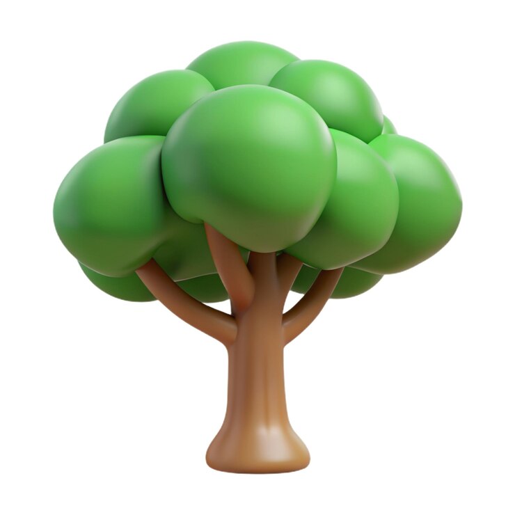 Vector a tree with green leaves and a tree with a green leaf