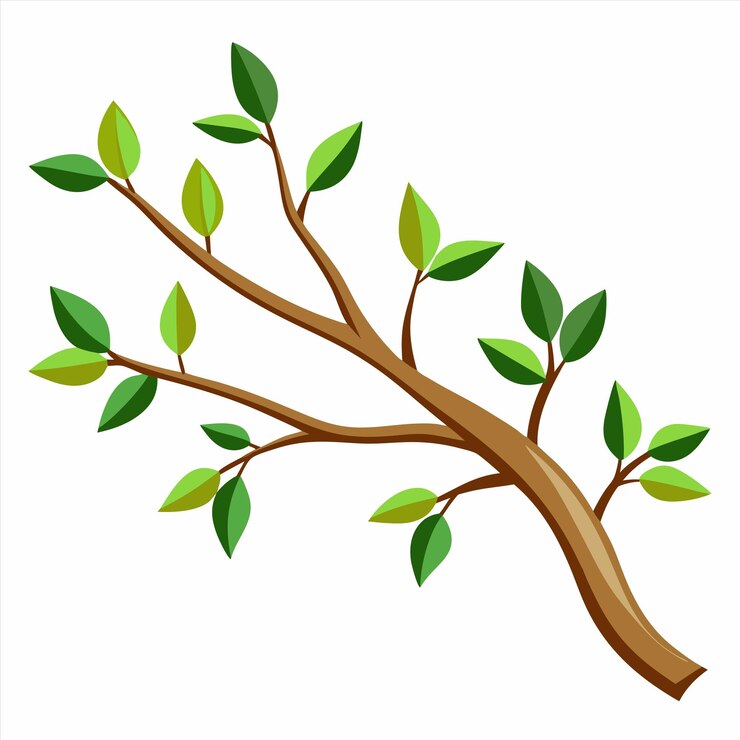Vector a tree with green leaves and a white background