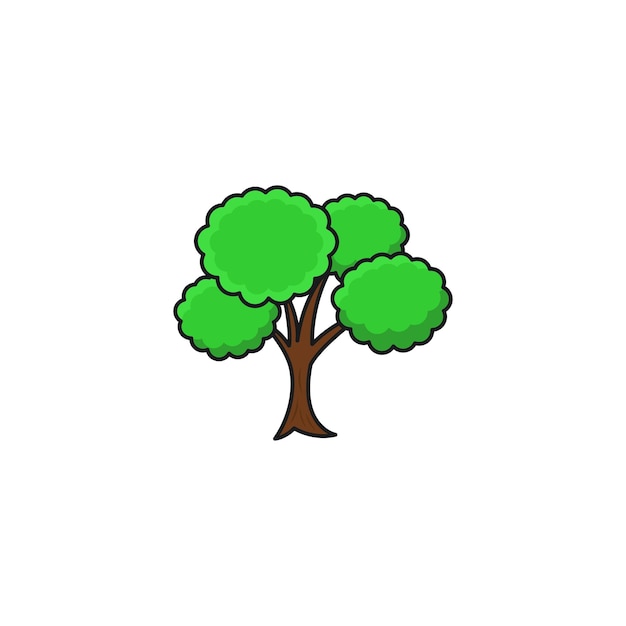 A tree with green leaves and a white background.