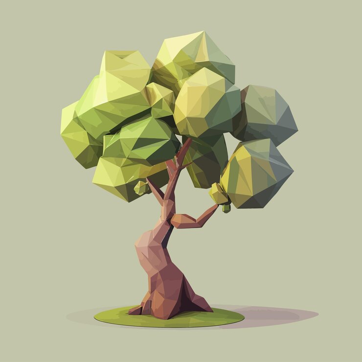 Vector a tree with a green tree on the top of it