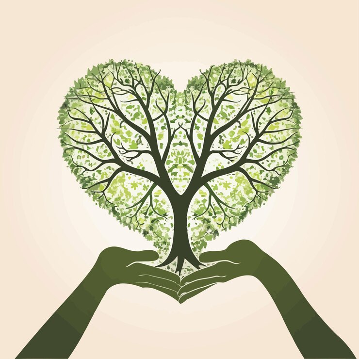 Vector a tree with a heart that says quot tree quot on it