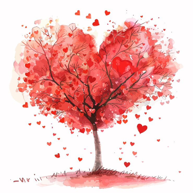 Vector a tree with hearts and a heart that says quot i love you quot
