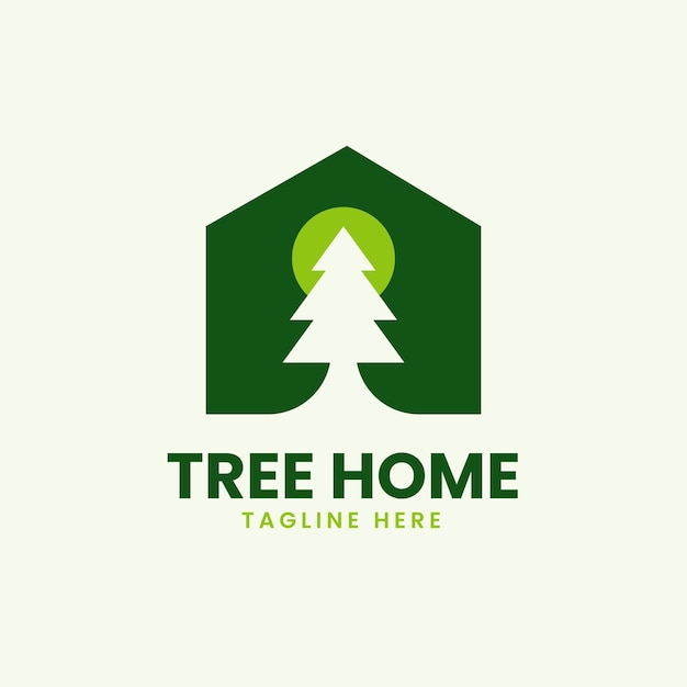 Tree with house logo template