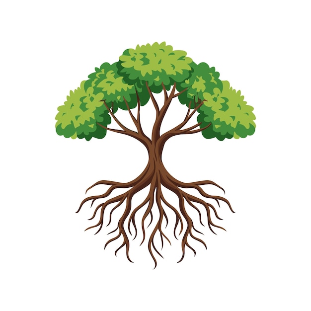 Tree with roots illustration