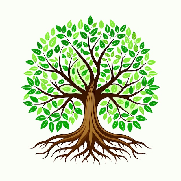 Tree with roots vector illustration